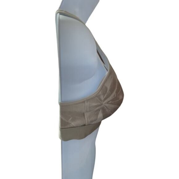 Under Armour Medium Beige Cross Back Sports Bra Moisture Wicking Workout Top - Picture 5 of 5